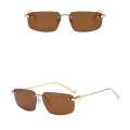 Слънчеви очила Techsuit Premium Sunglasses (S098) - унисекс, правоъгълни, без рамка - Ирис (Toffee)