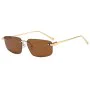 Слънчеви очила Techsuit Premium Sunglasses (S098) - унисекс, правоъгълни, без рамка - Ирис (Toffee)