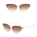 Слънчеви очила Techsuit Premium Sunglasses (S099) - дамски, котешко око, без рамка - Златист / Кафяв (Tea)