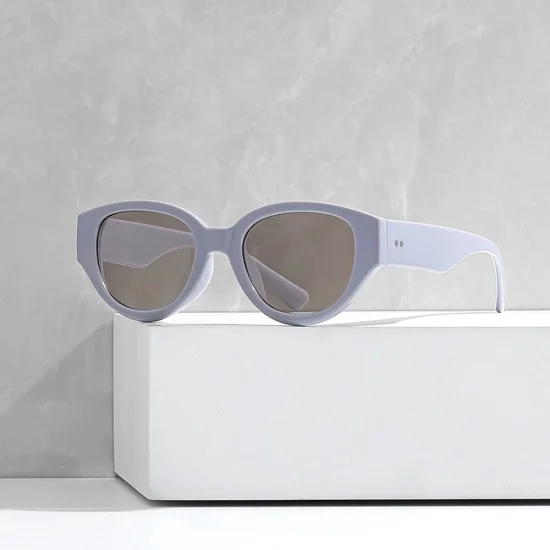 Слънчеви очила Techsuit Sunglasses (17002) - дамски, овална PC рамка, 90s стил - Черен