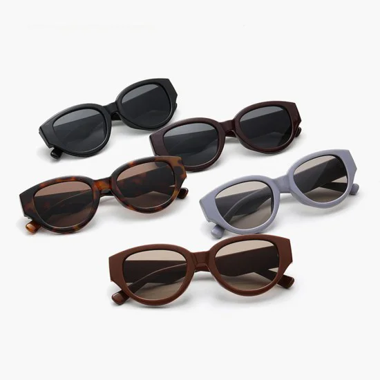Слънчеви очила Techsuit Sunglasses (17002) - дамски, овална PC рамка, 90s стил - Черен