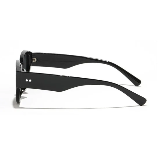 Слънчеви очила Techsuit Sunglasses (17002) - дамски, овална PC рамка, 90s стил - Сив / Светлокафяв
