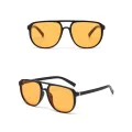 Слънчеви очила Techsuit Sunglasses (18266) - дамски, авиаторски, двоен мост - Черен / Оранжев