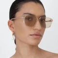 Слънчеви очила Techsuit Sunglasses (18266) - дамски, авиаторски, двоен мост - Черен / Оранжев