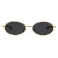 Слънчеви очила Techsuit Sunglasses (3220) - дамски, 90s овална рамка - Златист / Черен