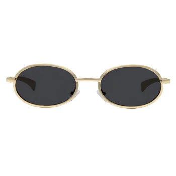 Слънчеви очила Techsuit Sunglasses (3220) - дамски, 90s овална рамка - Златист / Черен