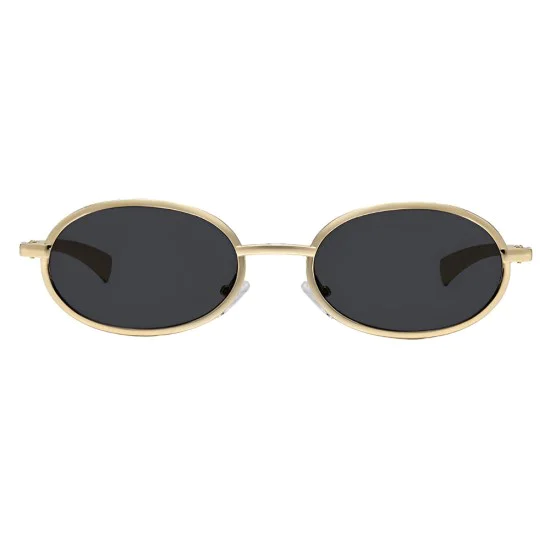 Слънчеви очила Techsuit Sunglasses (3220) - дамски, 90s овална рамка - Златист / Черен