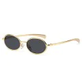 Слънчеви очила Techsuit Sunglasses (3220) - дамски, 90s овална рамка - Златист / Черен