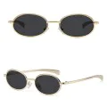 Слънчеви очила Techsuit Sunglasses (3220) - дамски, 90s овална рамка - Златист / Черен