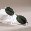 Слънчеви очила Techsuit Sunglasses (3220) - дамски, 90s овална рамка - Златист / Черен