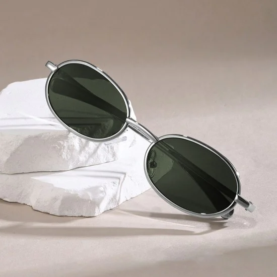 Слънчеви очила Techsuit Sunglasses (3220) - дамски, 90s овална рамка - Златист / Черен