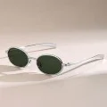 Слънчеви очила Techsuit Sunglasses (3220) - дамски, 90s овална рамка - Златист / Черен
