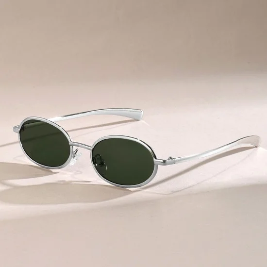 Слънчеви очила Techsuit Sunglasses (3220) - дамски, 90s овална рамка - Златист / Черен
