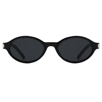 Слънчеви очила Techsuit Sunglasses (3952) - дамски, овална рамка, ретро-модерен стил - Черен