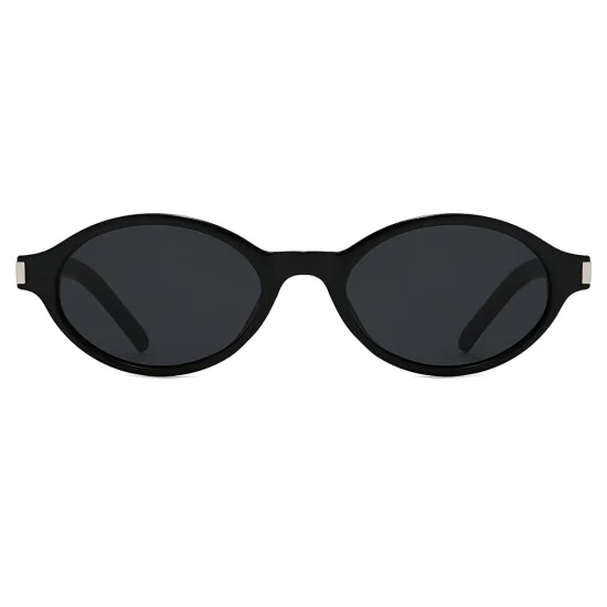 Слънчеви очила Techsuit Sunglasses (3952) - дамски, овална рамка, ретро-модерен стил - Черен