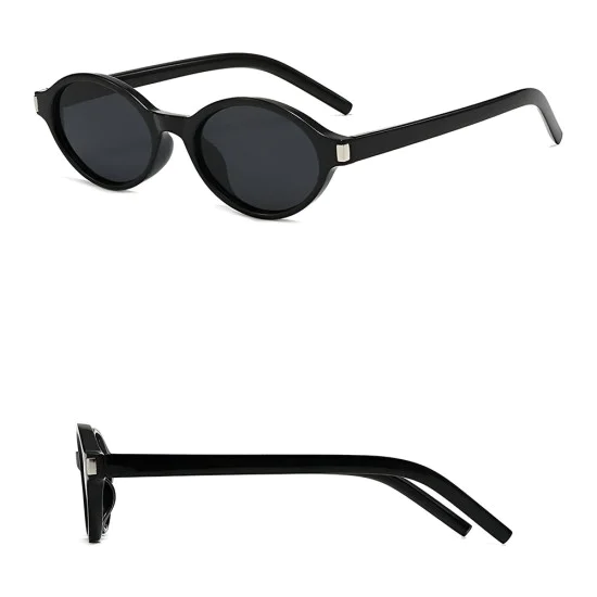 Слънчеви очила Techsuit Sunglasses (3952) - дамски, овална рамка, ретро-модерен стил - Черен