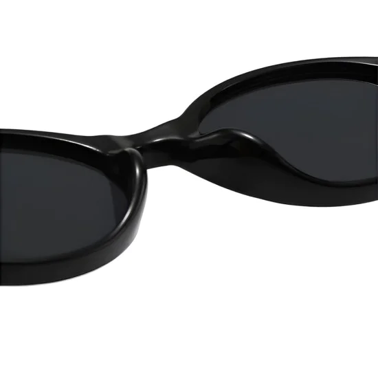 Слънчеви очила Techsuit Sunglasses (3952) - дамски, овална рамка, ретро-модерен стил - Черен