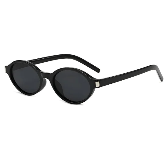 Слънчеви очила Techsuit Sunglasses (3952) - дамски, овална рамка, ретро-модерен стил - Черен