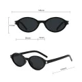 Слънчеви очила Techsuit Sunglasses (3952) - дамски, овална рамка, ретро-модерен стил - Черен
