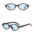 Слънчеви очила Techsuit Sunglasses (3952) - дамски, овална рамка, ретро-модерен стил - Принт / Син