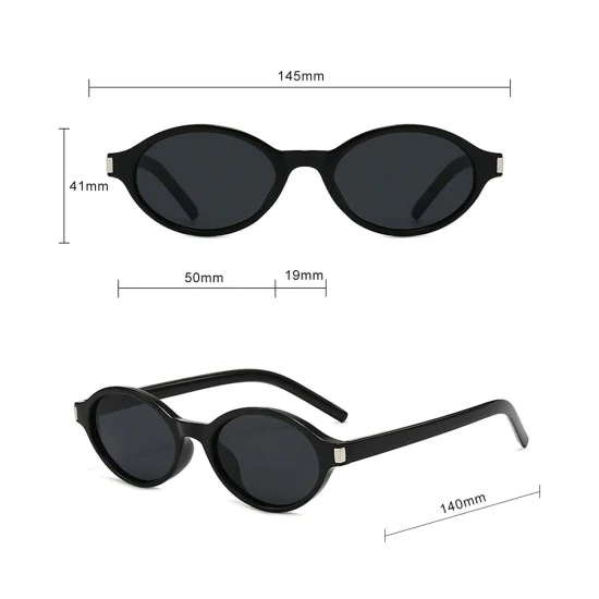 Слънчеви очила Techsuit Sunglasses (3952) - дамски, овална рамка, ретро-модерен стил - Принт / Син