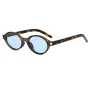 Слънчеви очила Techsuit Sunglasses (3952) - дамски, овална рамка, ретро-модерен стил - Принт / Син