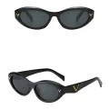 Слънчеви очила Techsuit Sunglasses (77115) - дамски, малки овални, Бохо стил - Черен