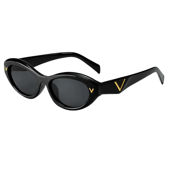 Слънчеви очила Techsuit Sunglasses (77115) - дамски, малки овални, Бохо стил - Черен