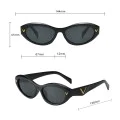 Слънчеви очила Techsuit Sunglasses (77115) - дамски, малки овални, Бохо стил - Черен