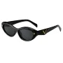Слънчеви очила Techsuit Sunglasses (77115) - дамски, малки овални, Бохо стил - Черен