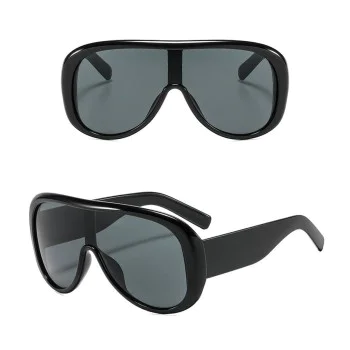 Слънчеви очила Techsuit Sunglasses (89337) - дамски, авиаторски, голяма рамка - Черен