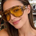 Слънчеви очила Techsuit Sunglasses (89337) - дамски, авиаторски, голяма рамка - Кафяв (Black Tea)