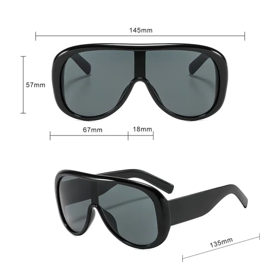 Слънчеви очила Techsuit Sunglasses (89337) - дамски, авиаторски, голяма рамка - Кафяв (Black Tea)