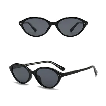 Слънчеви очила Techsuit Sunglasses (99034) - дамски, овална TR90 рамка - Черен