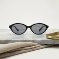 Слънчеви очила Techsuit Sunglasses (99034) - дамски, овална TR90 рамка - Черен