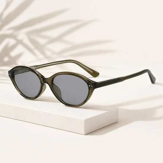 Слънчеви очила Techsuit Sunglasses (99034) - дамски, овална TR90 рамка - Кафяв