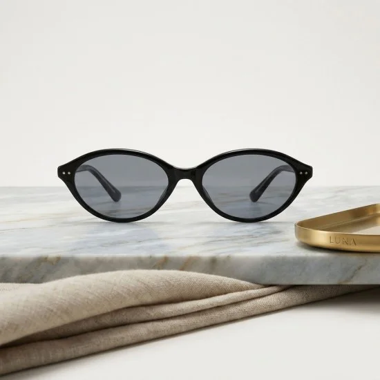 Слънчеви очила Techsuit Sunglasses (99034) - дамски, овална TR90 рамка - Кафяв