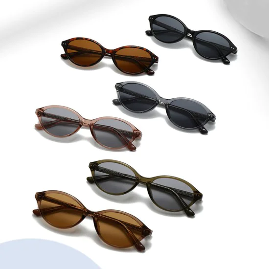 Слънчеви очила Techsuit Sunglasses (99034) - дамски, овална TR90 рамка - Кафяв