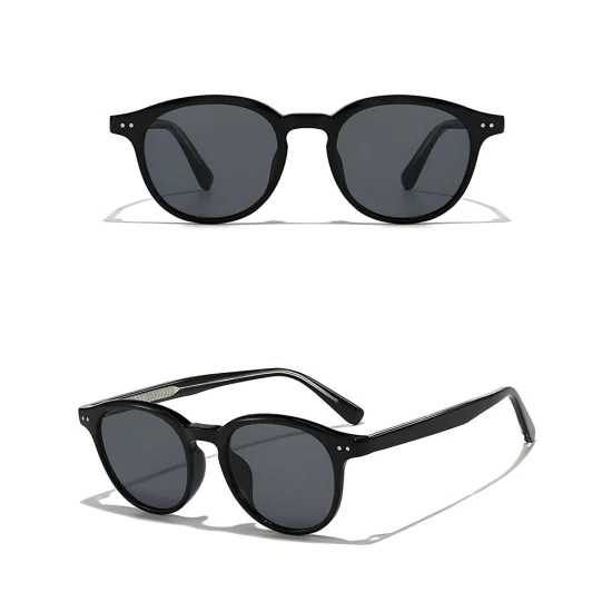 Слънчеви очила Techsuit Sunglasses (99046) - унисекс, кръгла TR90 рамка - Черен