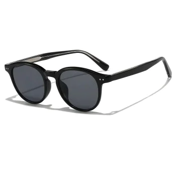Слънчеви очила Techsuit Sunglasses (99046) - унисекс, кръгла TR90 рамка - Черен