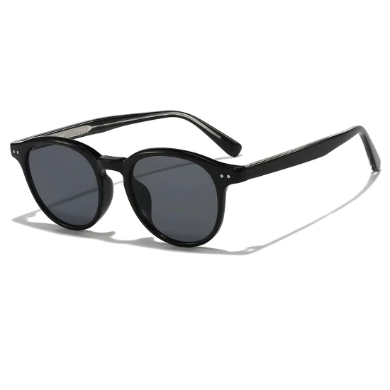 Слънчеви очила Techsuit Sunglasses (99046) - унисекс, кръгла TR90 рамка - Черен