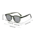 Слънчеви очила Techsuit Sunglasses (99046) - унисекс, кръгла TR90 рамка - Черен
