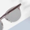 Слънчеви очила Techsuit Sunglasses (99046) - унисекс, кръгла TR90 рамка - Кафяв