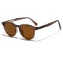 Слънчеви очила Techsuit Sunglasses (99046) - унисекс, кръгла TR90 рамка - Кафяв