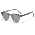 Слънчеви очила Techsuit Sunglasses (99046) - унисекс, кръгла TR90 рамка - Лилав