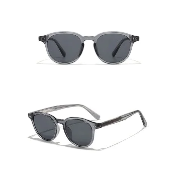 Слънчеви очила Techsuit Sunglasses (99046) - унисекс, кръгла TR90 рамка - Сив