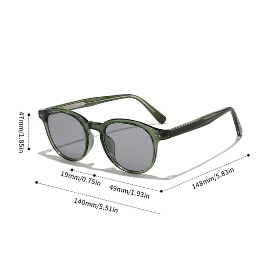 Слънчеви очила Techsuit Sunglasses (99046) - унисекс, кръгла TR90 рамка - Сив