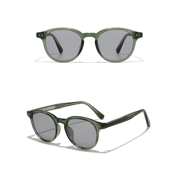 Слънчеви очила Techsuit Sunglasses (99046) - унисекс, кръгла TR90 рамка - Зелен
