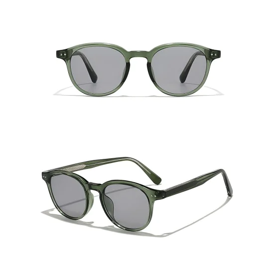 Слънчеви очила Techsuit Sunglasses (99046) - унисекс, кръгла TR90 рамка - Зелен