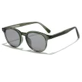 Слънчеви очила Techsuit Sunglasses (99046) - унисекс, кръгла TR90 рамка - Зелен